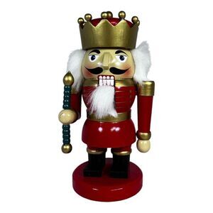 Vintage Christmas King Nutcracker House Decoration w/ Marching Baton Toy Soldier